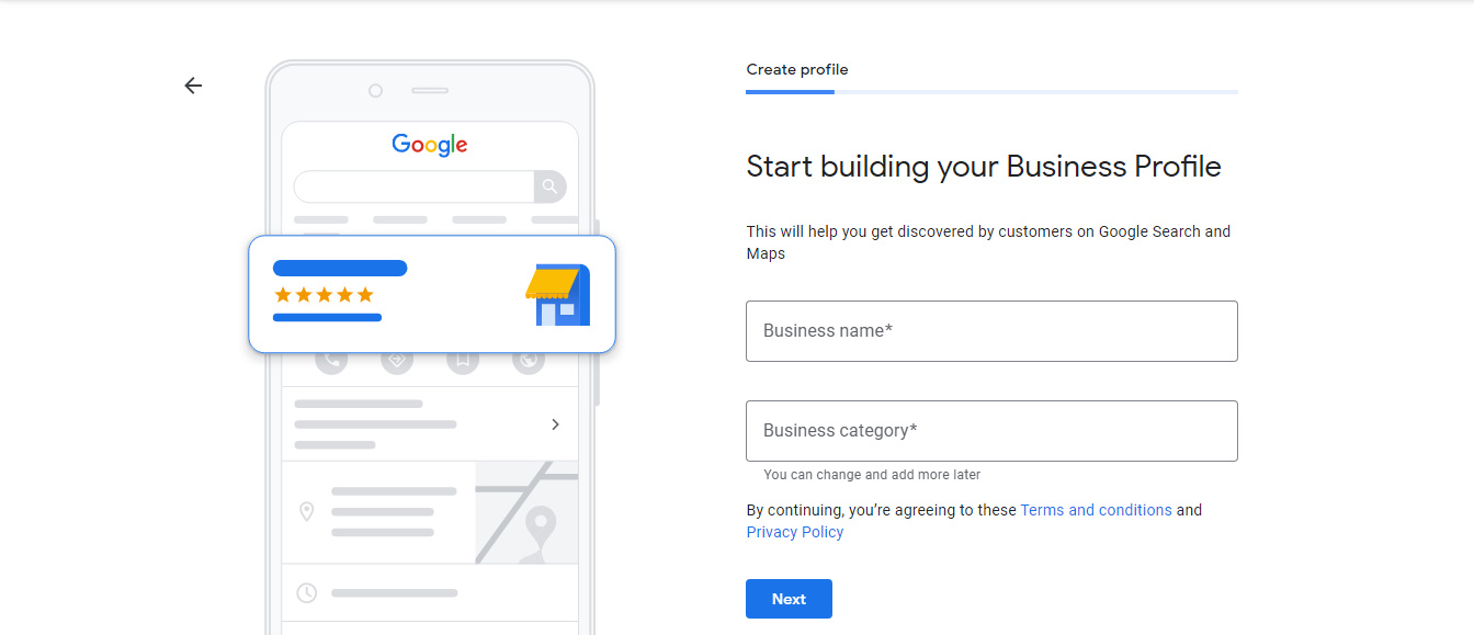 google my business set up